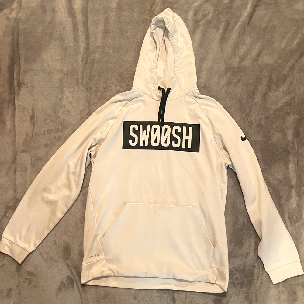 White Nike Swoosh Pullover Hoodie